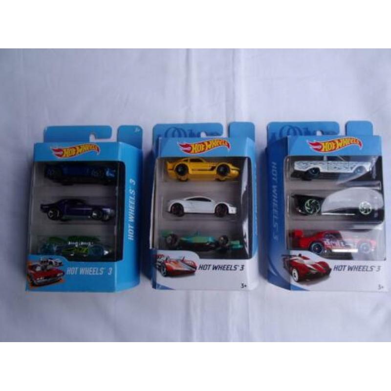Hot Wheels 3 x 3Pack Trucks en Auto's 1:64 Matchbox hsmi