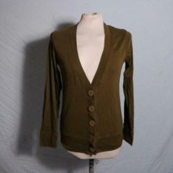 Groen-bruin damesvest.Mt S.Merk H&M