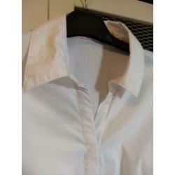 Retro blouse, wit, pofmouwtjes