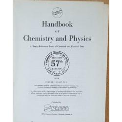 HANDBOOK of CHEMISTRY and PHYSICS, 57th edition