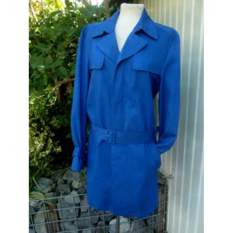 Kobaltblauwe trenchcoat M=40 Mango zomerjas blauwe jas zgan