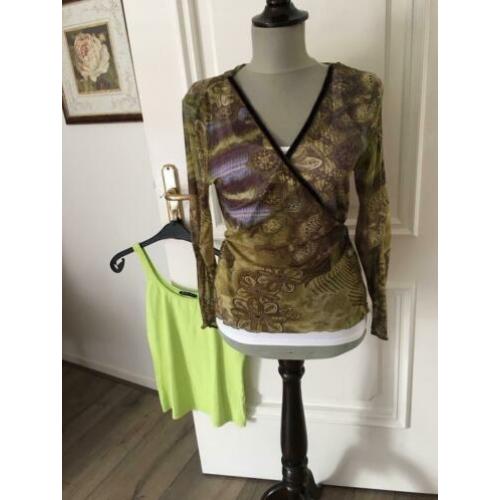 Steps tule vestje en Expresso top set maat L lime groen L