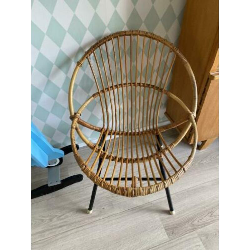 Rotan rieten rohe kinderstoeltje stoeltje vintage retro