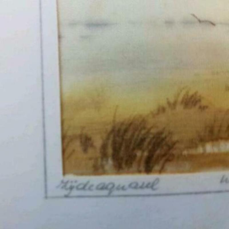Zijde aquarel Wimmy Barf 1990 textiel kunst