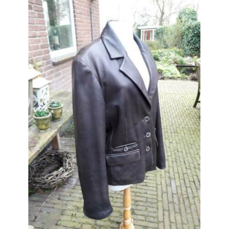 ARMA 44 46 LEREN JAS lamsleer LEER BRUIN blazer jack purdey