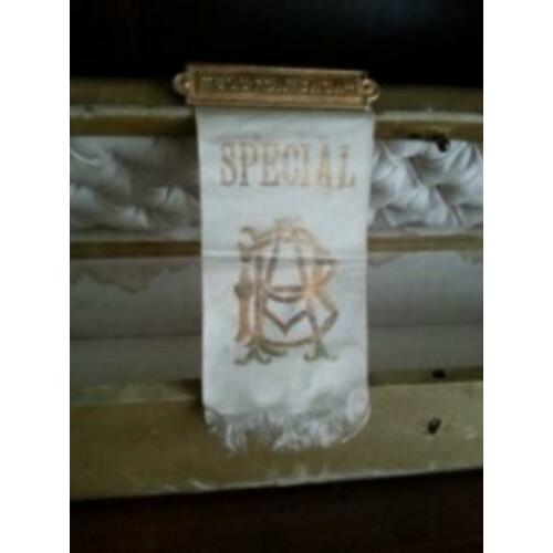 spelt prijs medaille oud oude broche zijde zijden