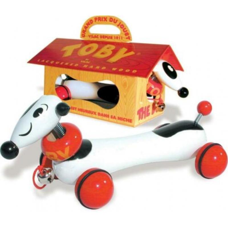 Houten trekfiguur hond handgemaakt VILAC van 46,95 voor 35,-