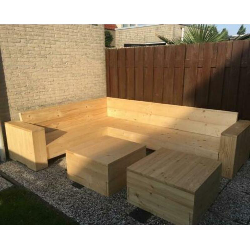 Nieuwe steigerhouten loungebank