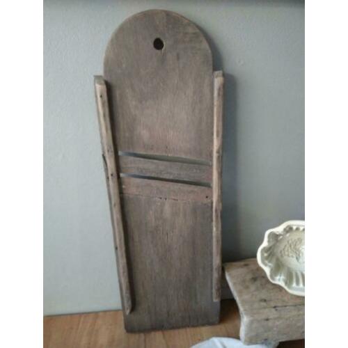 Grote oude brocante houten koolsnijder plank 75x25cm*Etage3*