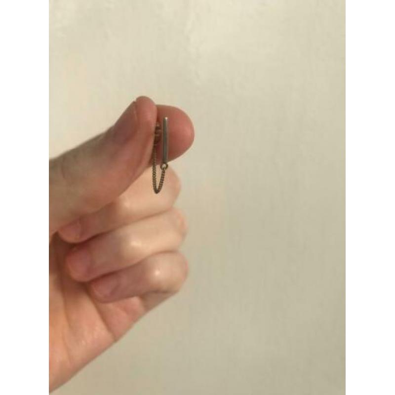 ZIlveren bar chain ear jackets
