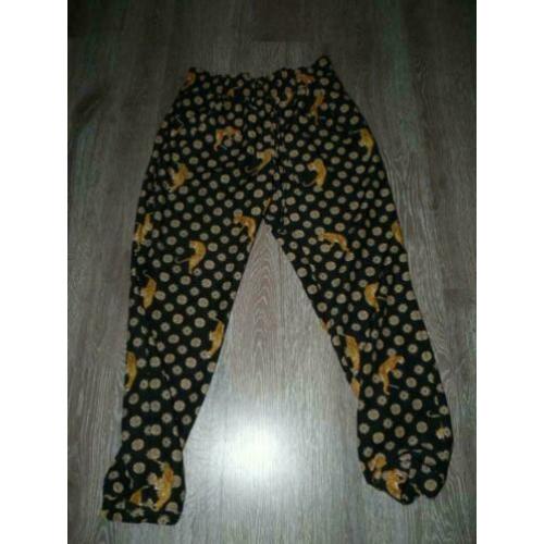 chique panter sjaal print broek Zara maat S 36 38