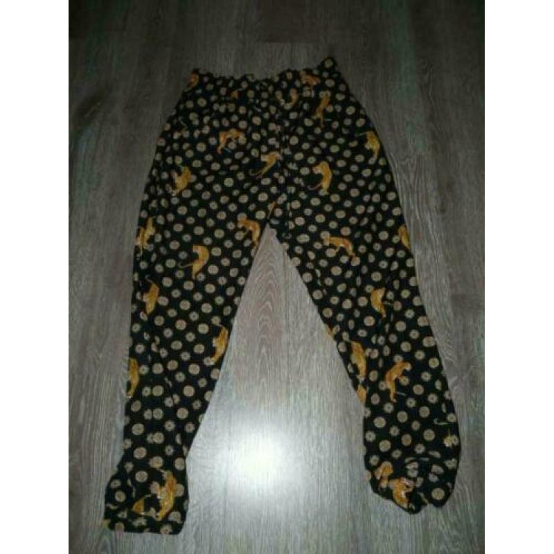 chique panter sjaal print broek Zara maat S 36 38