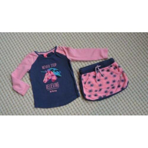 B.NOSY unicorn setje rokje shirt 86 meisje BNOSY be nosy