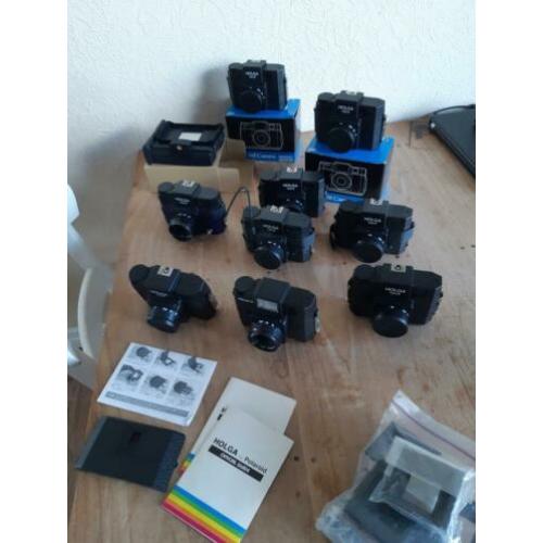 Holga 120s camera's plus polaroid back 9 stuks