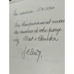 Mooie menu kaart Moet & Chandon met pers text/ Dartois 96