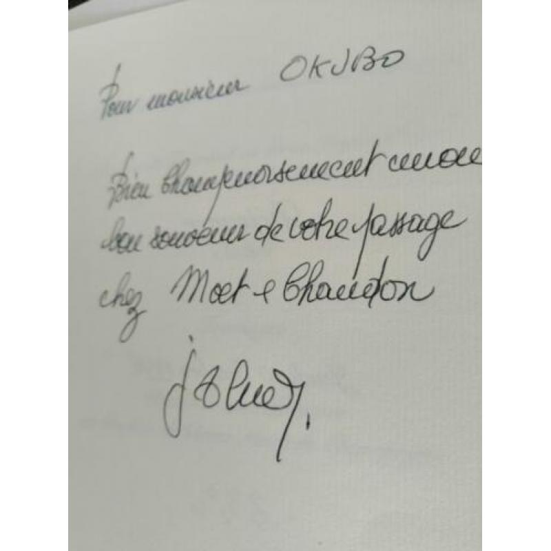 Mooie menu kaart Moet & Chandon met pers text/ Dartois 96