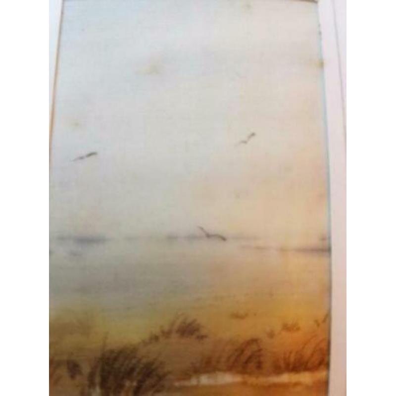 Zijde aquarel Wimmy Barf 1990 textiel kunst