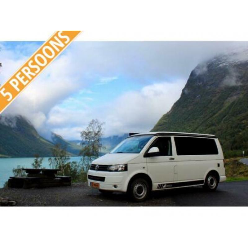 Camper huren: 5 pers. VW T5 : Actie -10% mei