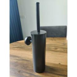 Saniclear Nero toiletborstel met wandhouder mat zwart