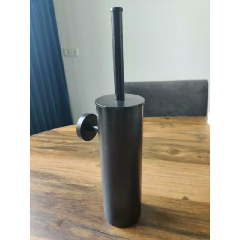 Saniclear Nero toiletborstel met wandhouder mat zwart