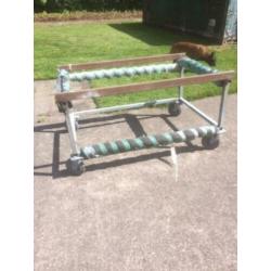 materiaal/transport wagen/frame op grote wielen