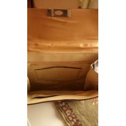 Vintage leren handtas tas t.e.a.b.