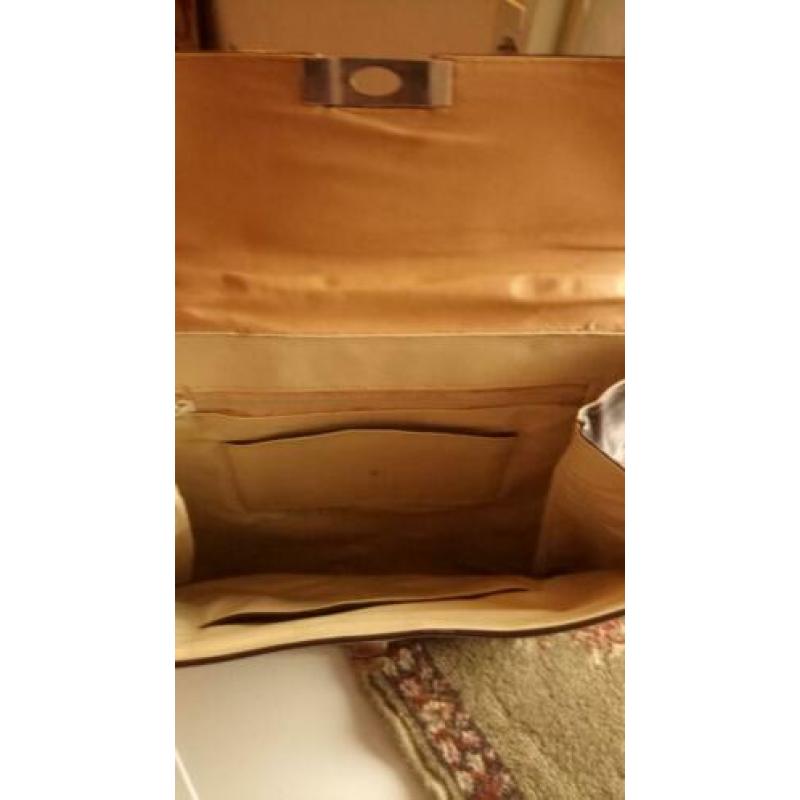 Vintage leren handtas tas t.e.a.b.