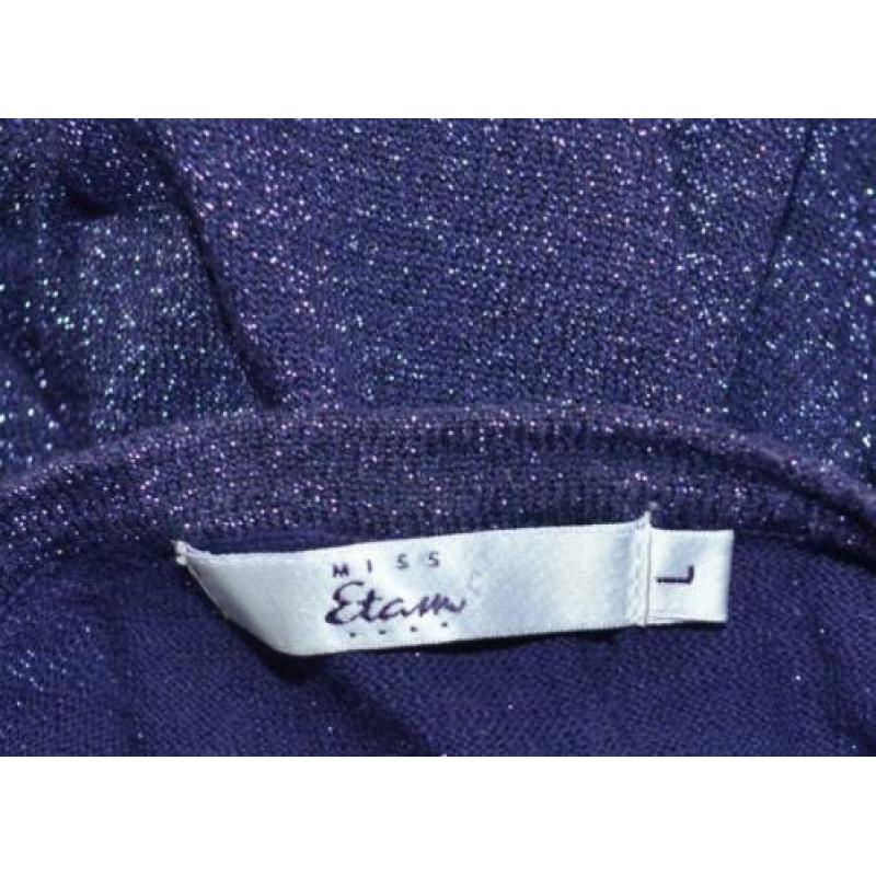 ETAM vest L glitter blauw