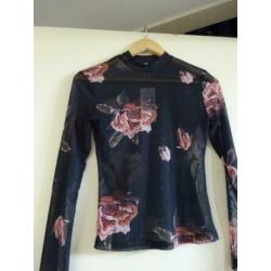 Mesh top zwart maat s