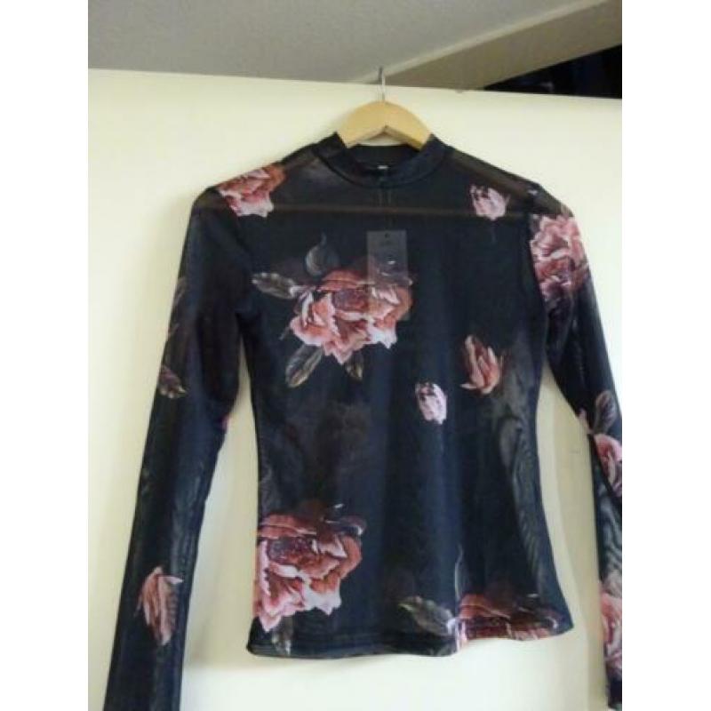 Mesh top zwart maat s