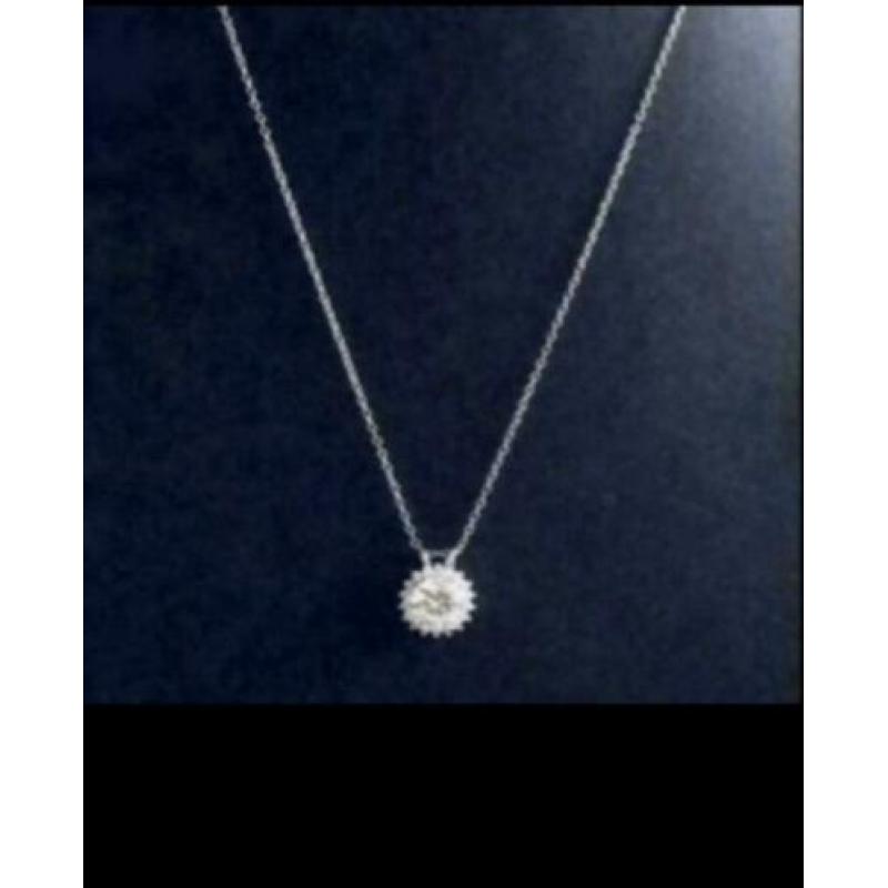 Zilveren ketting met royale zirkonia hanger