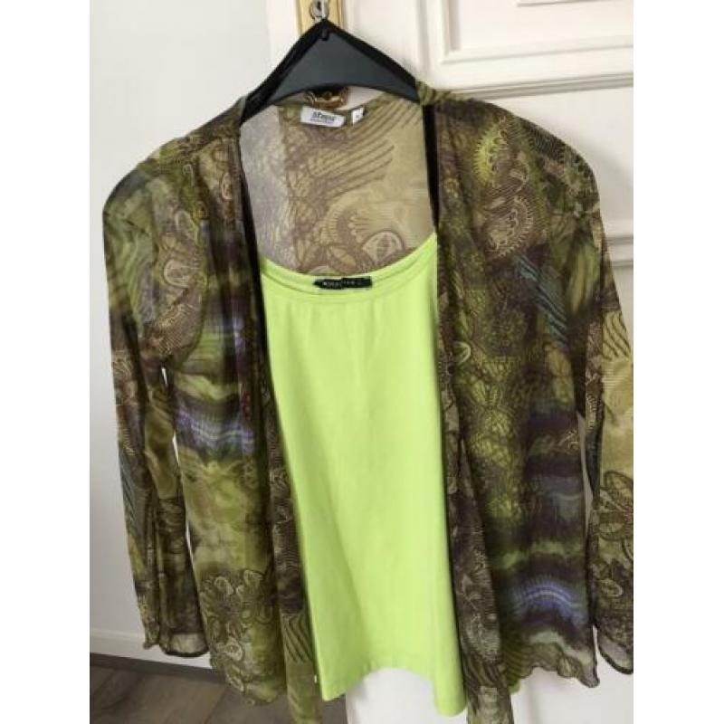 Steps tule vestje en Expresso top set maat L lime groen L