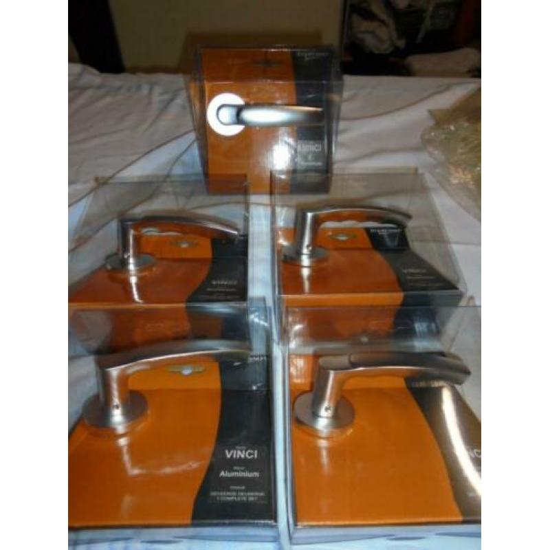 5x deurklink set type vinci kleur aluminium incl verzenden