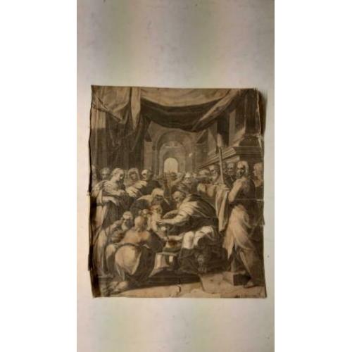 Heel oude prent JoannesSpeccard in G.Sadler Scalp.