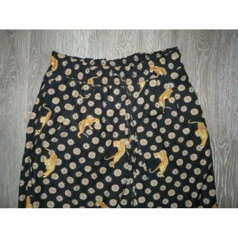 chique panter sjaal print broek Zara maat S 36 38