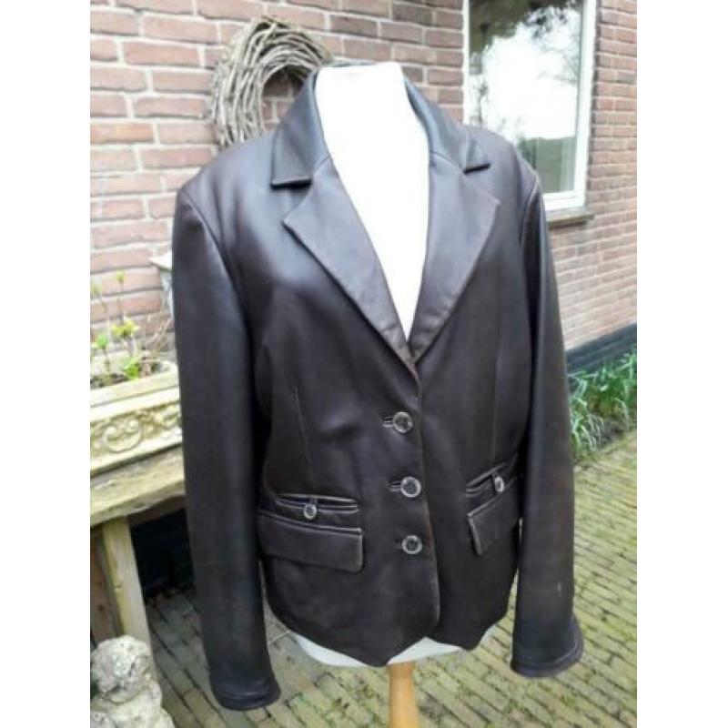 ARMA 44 46 LEREN JAS lamsleer LEER BRUIN blazer jack purdey