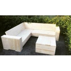 Nieuwe steigerhouten loungebank