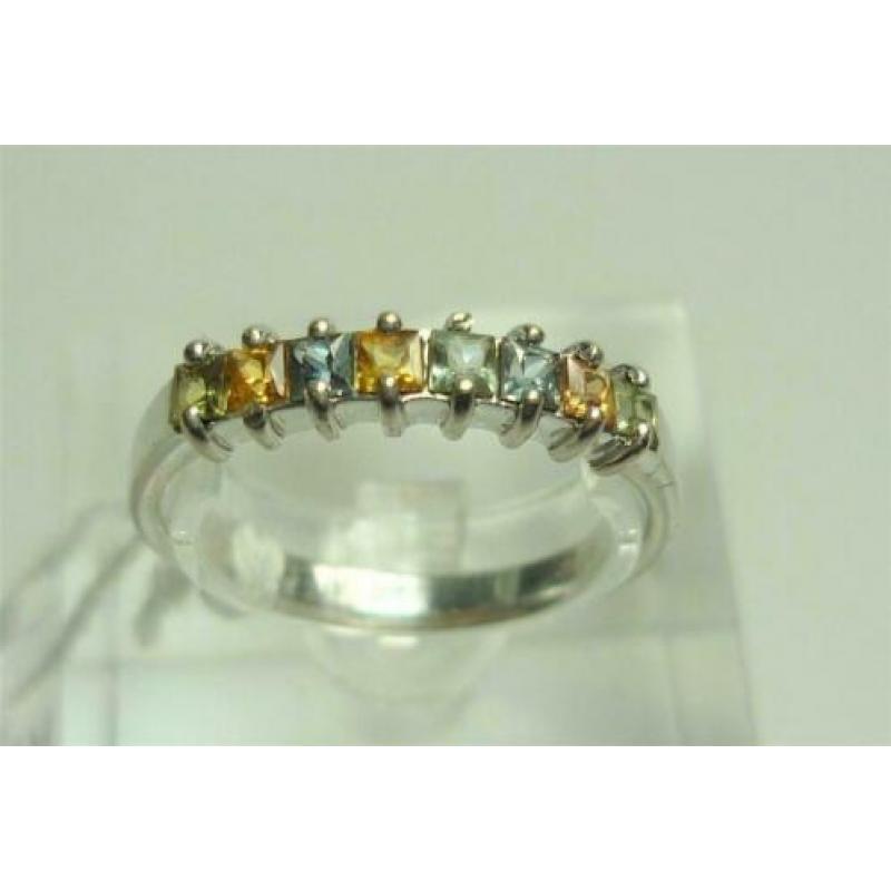 Ring wit goud met edelstenen / Z6294