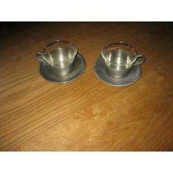 Tinnen koffieservies
