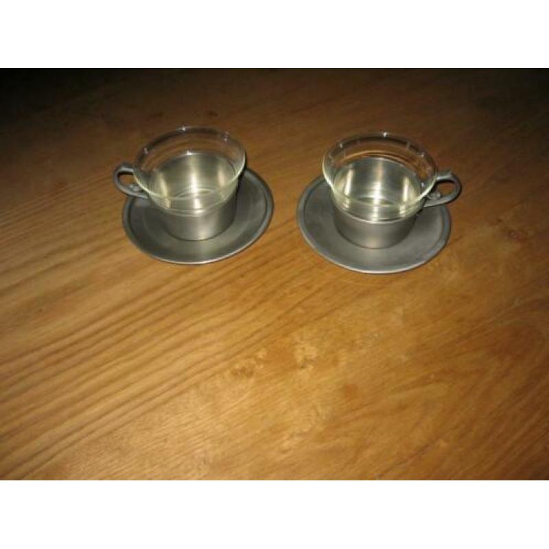 Tinnen koffieservies