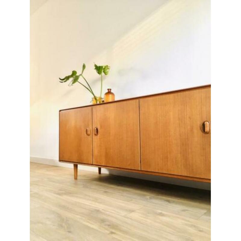Vintage dressoir wandmeubel lowboard teak hout retro jaren