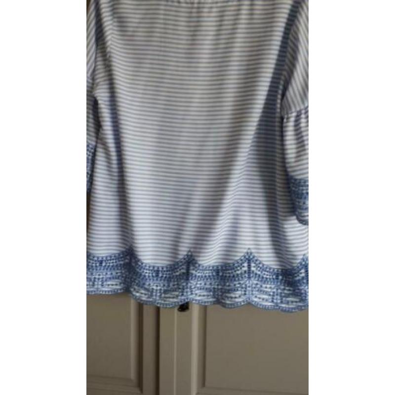 Leuke blouse van Promiss mt xl blauw /wit gestreept