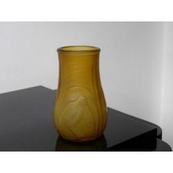 Art deco vaas Vogels, amber/gesatineerd 2