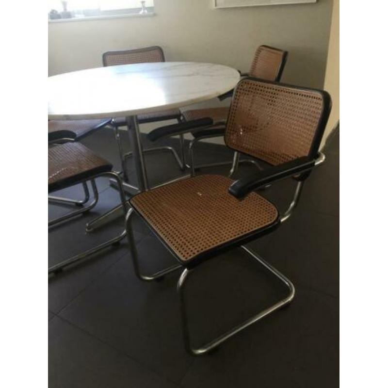 Vintage thonet eethoek marmer eettafel