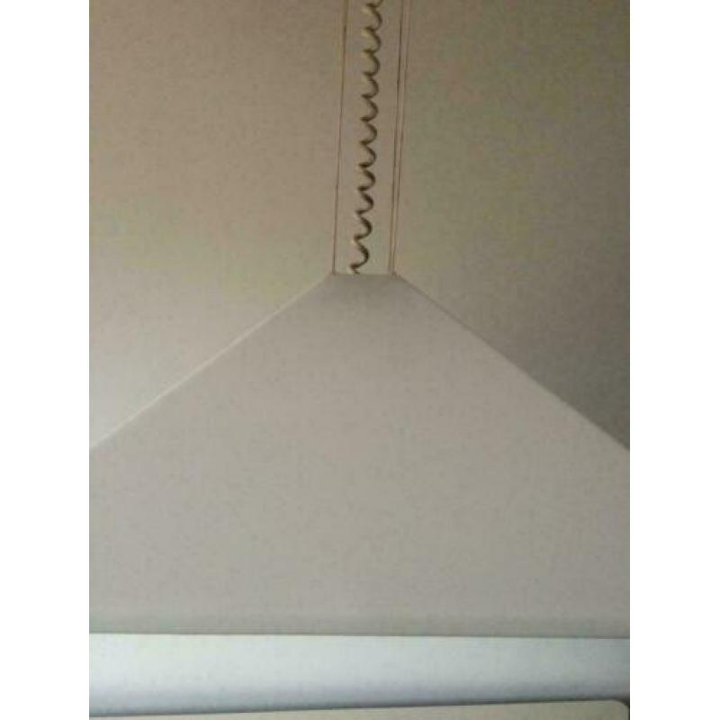Vintage XL Harco Loor pyramide hanglamp wit perspex 80s