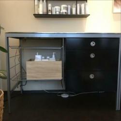Ikea,zwart,met kast,roltafel(2)h90/b126/d64,5
