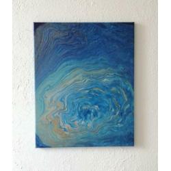 Acryl schilderij abstract 'Blauw'