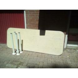 Tafelblad grenen metalen poten 200 x 77cm