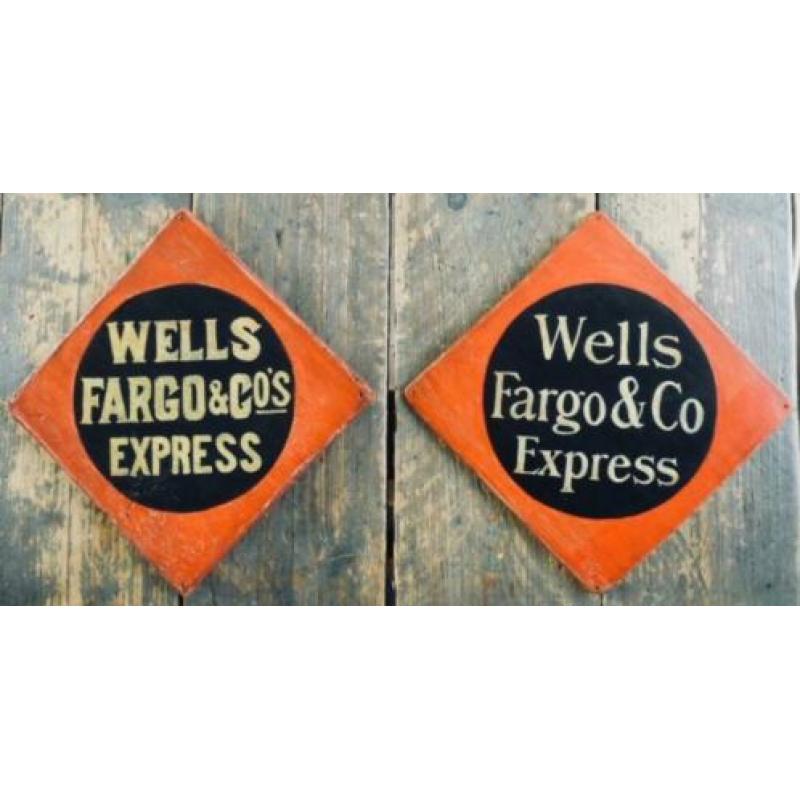 Well's Fargo Bank/reclamebordje/vintage/western/Amerika