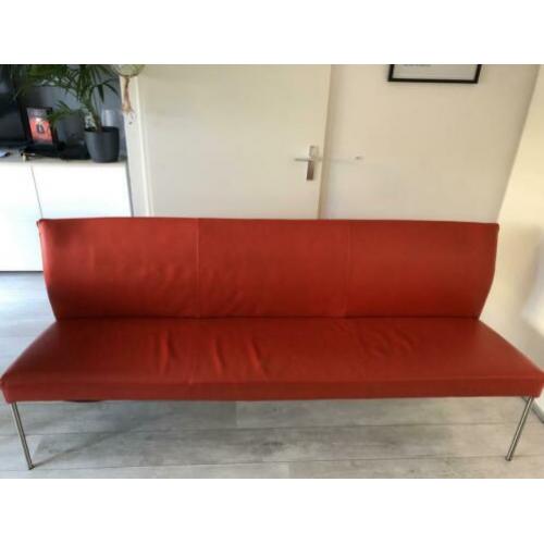 Mooi design rode leren eetbank